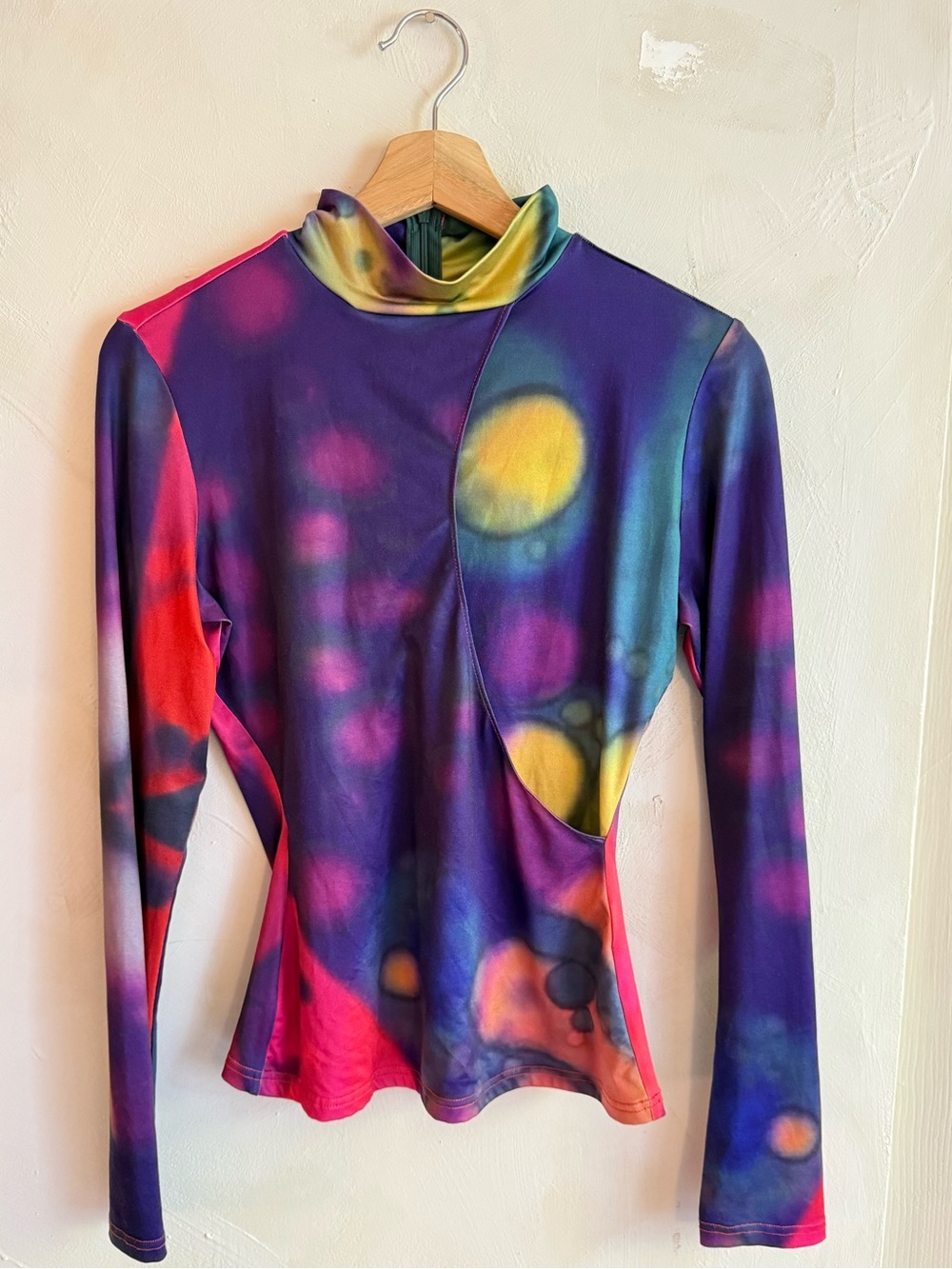 Tyler McGillivary | Psychedelic Tie Dye Mock Neck Long Sleeve Top | Size M